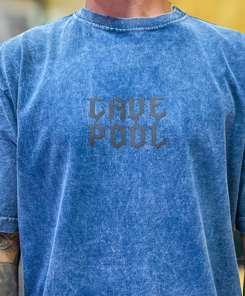 CAMISETA CAVEPOOL STONADA AZUL LOGO SKULL CLASSIC